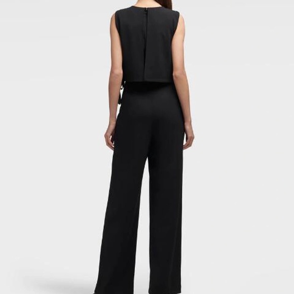 EUC DKNY Women's Wide-leg Jumpsuit With Grommet Detail - In Black - Picture 2 of 4